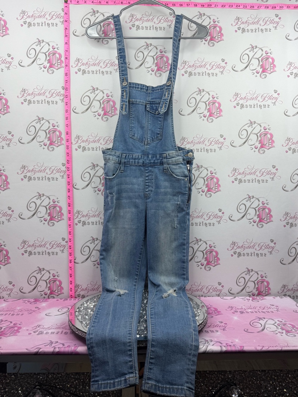 & M jeans jumpsuit Light Blue Distressed Women’s Denim Overalls